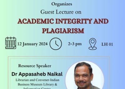 Guest Talk on Academic Integrity and Plagiarism