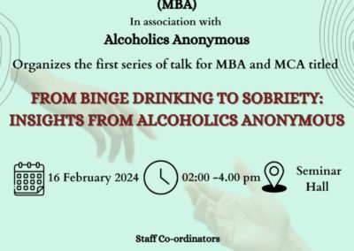 Guest talk on "From binge to sobriety: insights from alcoholics anonymous"