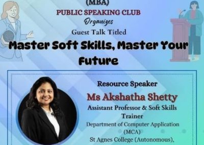 Guest talk on “master soft skills, master your future”